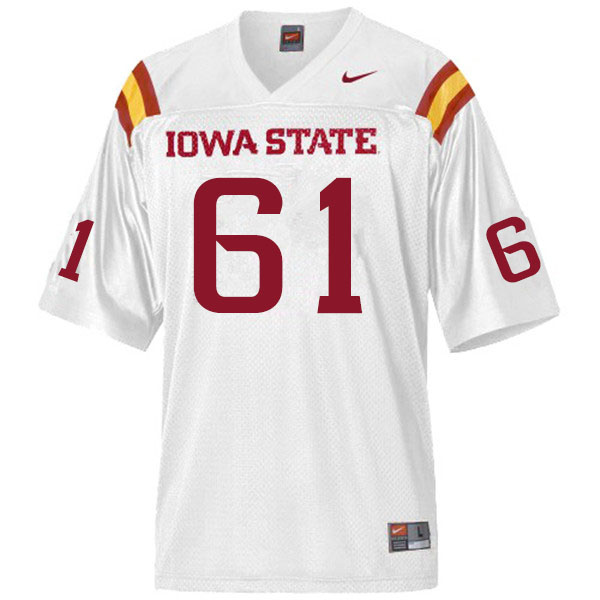 Iowa State Cyclones Men's #61 Evan Kilstrom Nike NCAA Authentic White College Stitched Football Jersey EF42I11PI